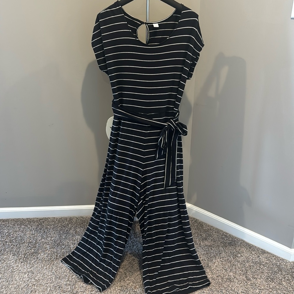 Brand New Jumpsuit black and white stripes
